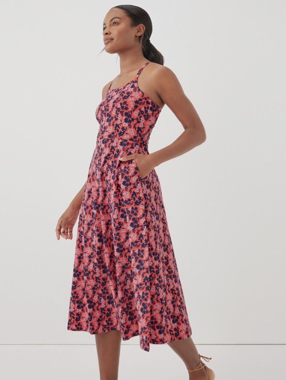 Pact Fit And Flare Midi Dress Organic Cotton